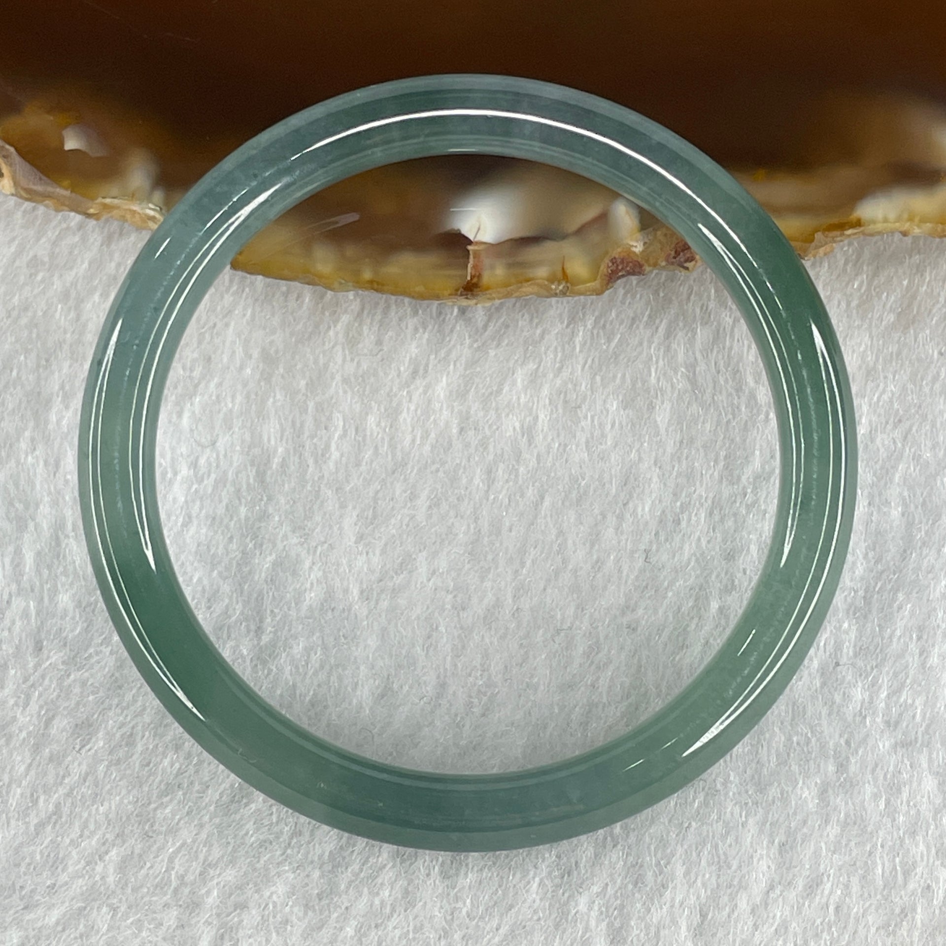 Natural Type A Icy Blueish Green Jadeite Baby Bangle 8.20g Inner Diameter 38.5mm Thickness 4.6 by 5.0mm (Perfect) - Huangs Jadeite and Jewelry Pte Ltd
