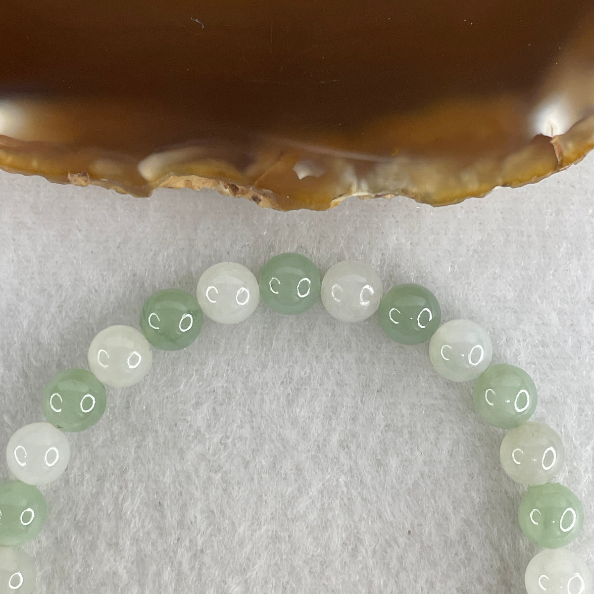 Natural Type A Light Green & Lavender Jadeite Beads Bracelet | (17.37g | 18cm | 6.9mm | 26 Beads | Heart, Crown & Third Eye Chakra Harmony, Noble Benefactor Magnet & Feng Shui Prosperity Talisman)