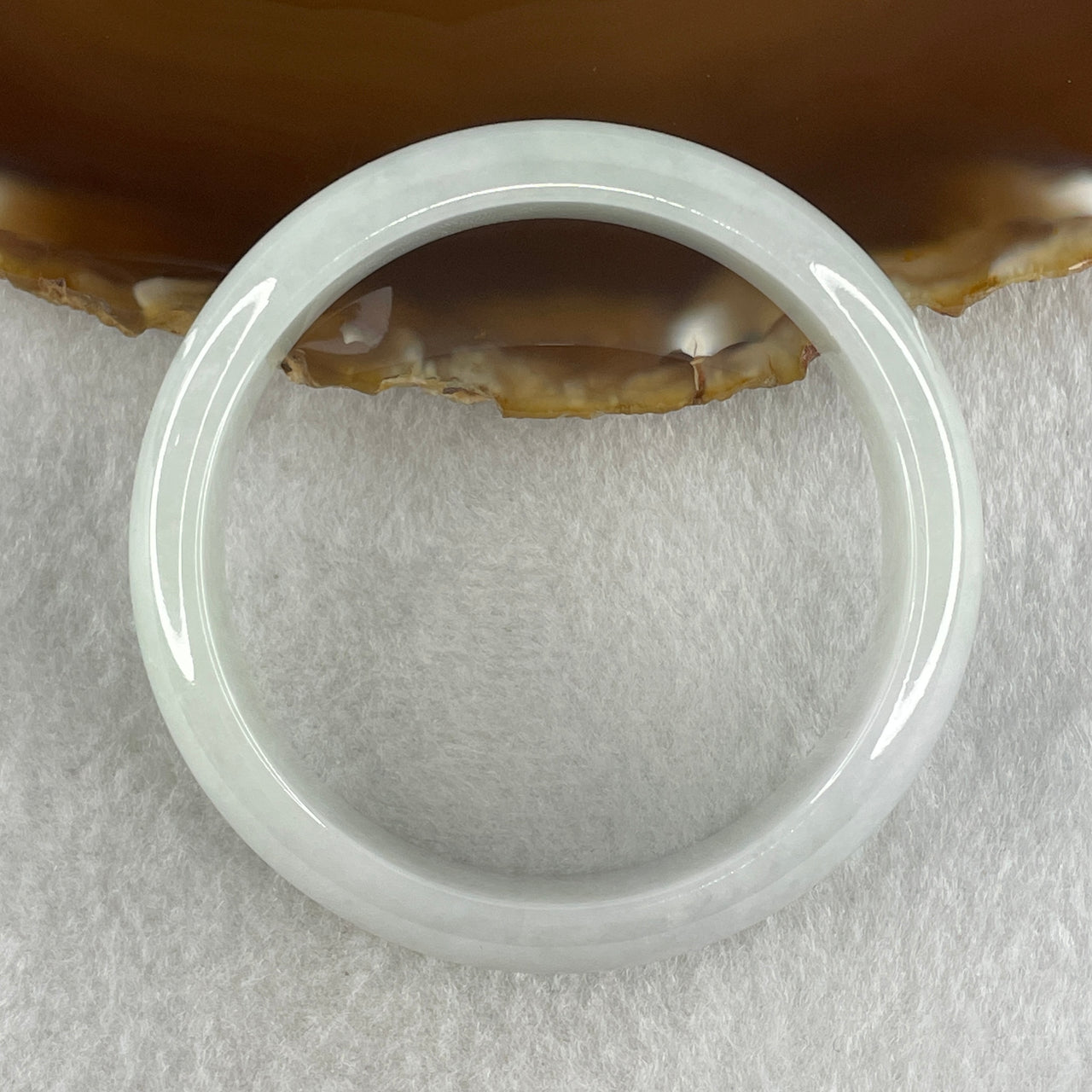 Type A Natural Green with Lavender Jadeite Bangle 41.07g Inner Diameter 50.0mm 13.9 by 6.5mm (Close to Perfect) - Huangs Jadeite and Jewelry Pte Ltd