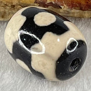 Natural Powerful Tibetan Old Oily Dark Brown With White Agate 3 Eyes Dzi Bead Heavenly Master (Tian Zhu) 三眼天诛 4.73g 17.8 by 13.3mm - Huangs Jadeite and Jewelry Pte Ltd