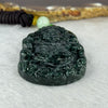 Type A Dark Blueish Green Jadeite God Of Fortune Cai Shen Ye Pendent 蓝水翡翠财神爷牌 45.82g 52.3 by 38.3 by 10.1mm - Huangs Jadeite and Jewelry Pte Ltd