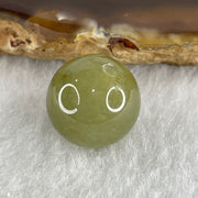 Natural Type A Yellowish Green Jadeite Bead Charm 4.15g 13.9mm - Huangs Jadeite and Jewelry Pte Ltd