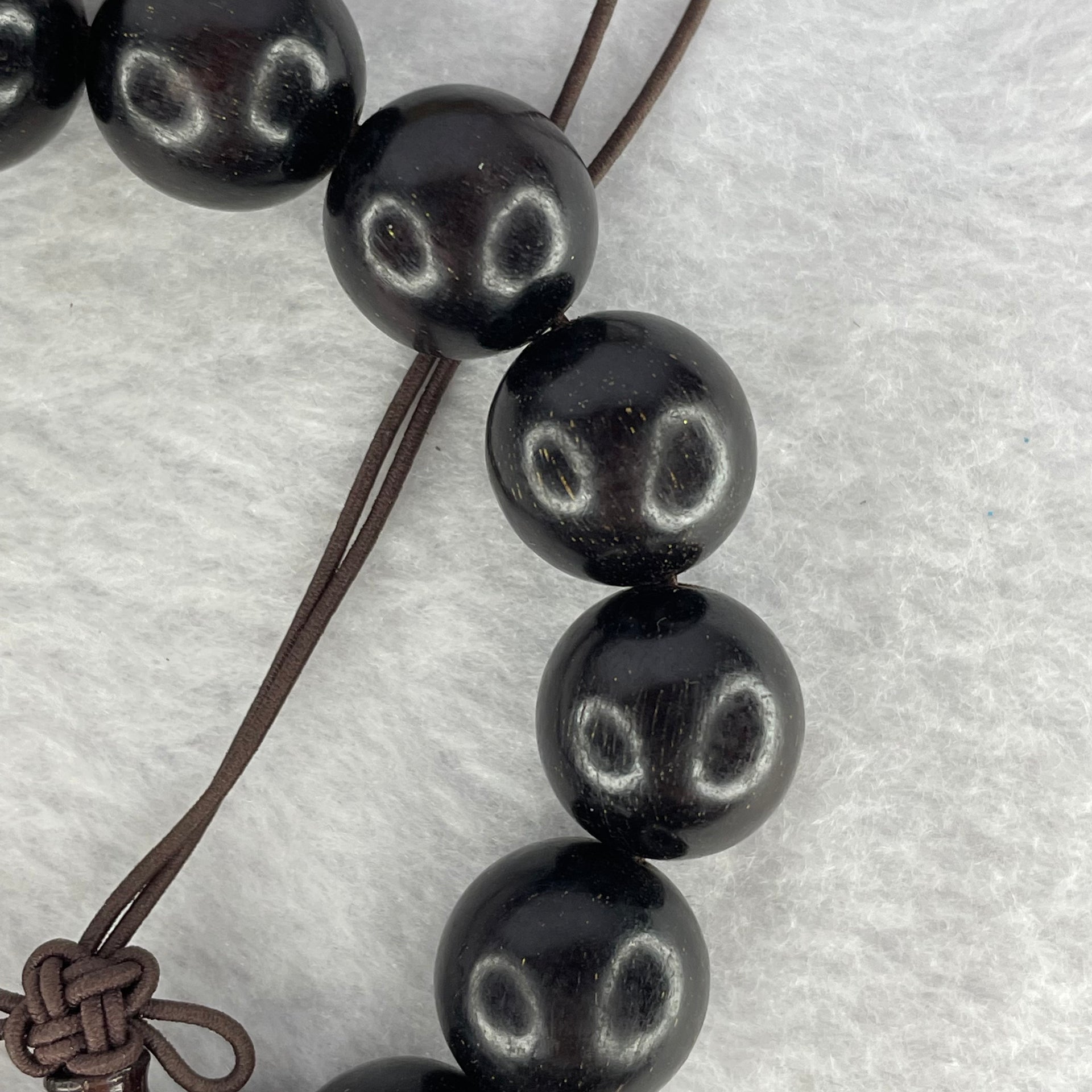 Natural India Zitan Sandalwood 小叶字檀木 Beads Bracelet Sinking Type 29.14g 14.8 mm 15 Beads - Huangs Jadeite and Jewelry Pte Ltd