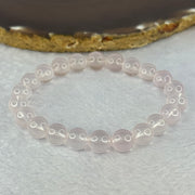 Natural Rose Quartz Beads Bracelet 天然玫瑰石英珠手链 20.43g 16cm 8.9mm 22 Beads - Huangs Jadeite and Jewelry Pte Ltd