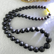 Natural Dark Matt Amber Beads Necklace 特一 31.52g 50cm 7.2 - 15.0mm 51 Beads - Huangs Jadeite and Jewelry Pte Ltd