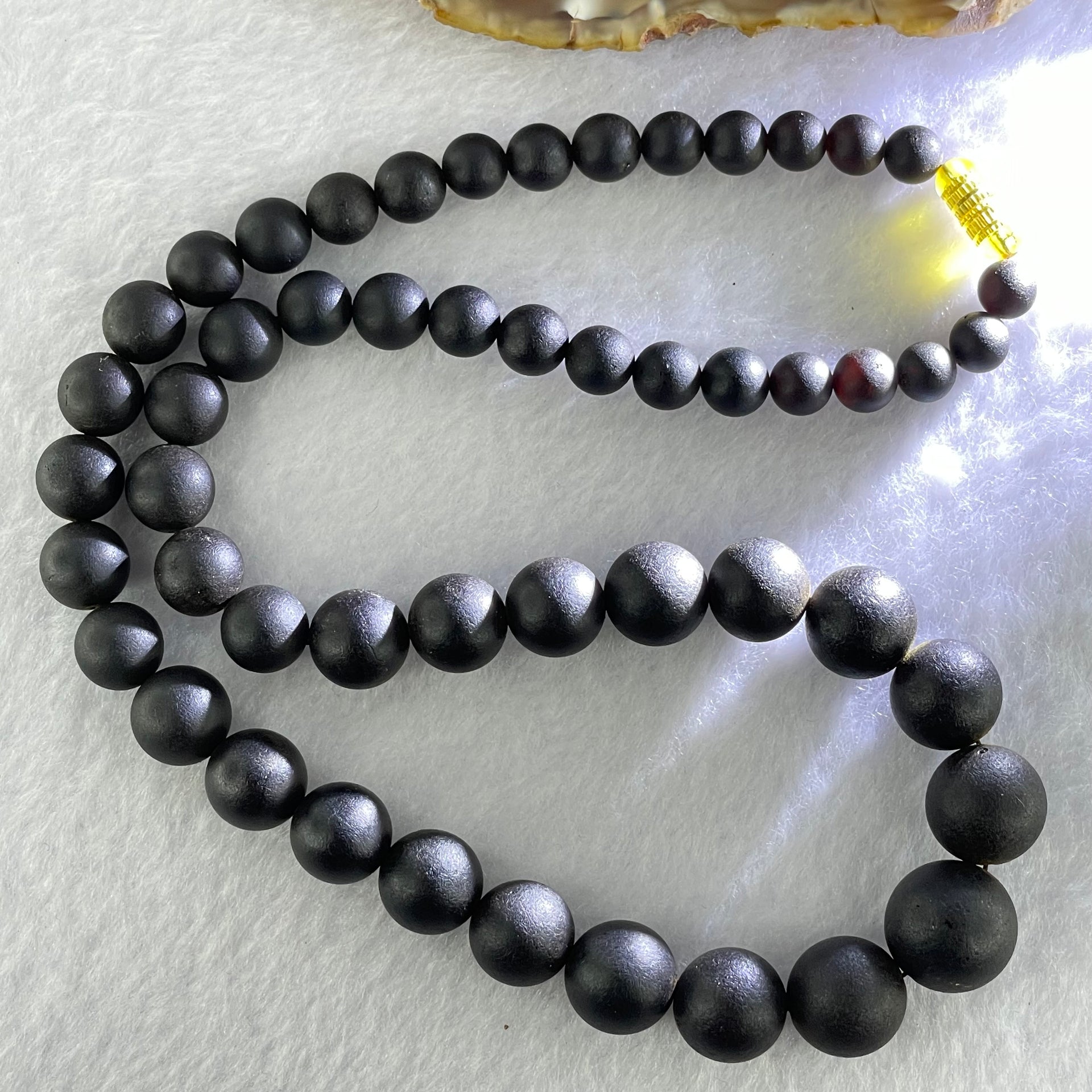 Natural Dark Matt Amber Beads Necklace 特一 31.52g 50cm 7.2 - 15.0mm 51 Beads - Huangs Jadeite and Jewelry Pte Ltd