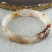 Natural Pink Flower Agate Set Bangle 104.16g Inner Diameter 56.0mm 10.8 by 5.2mm (Very Very Slight External Rough) - Huangs Jadeite and Jewelry Pte Ltd