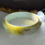 Type A Light Blueish Green with Brown and Lavender Jadeite Bangle Internal Diameter 58.3mm 58.11g 14.0 by 7.7mm (Slight Internal Lines) - Huangs Jadeite and Jewelry Pte Ltd