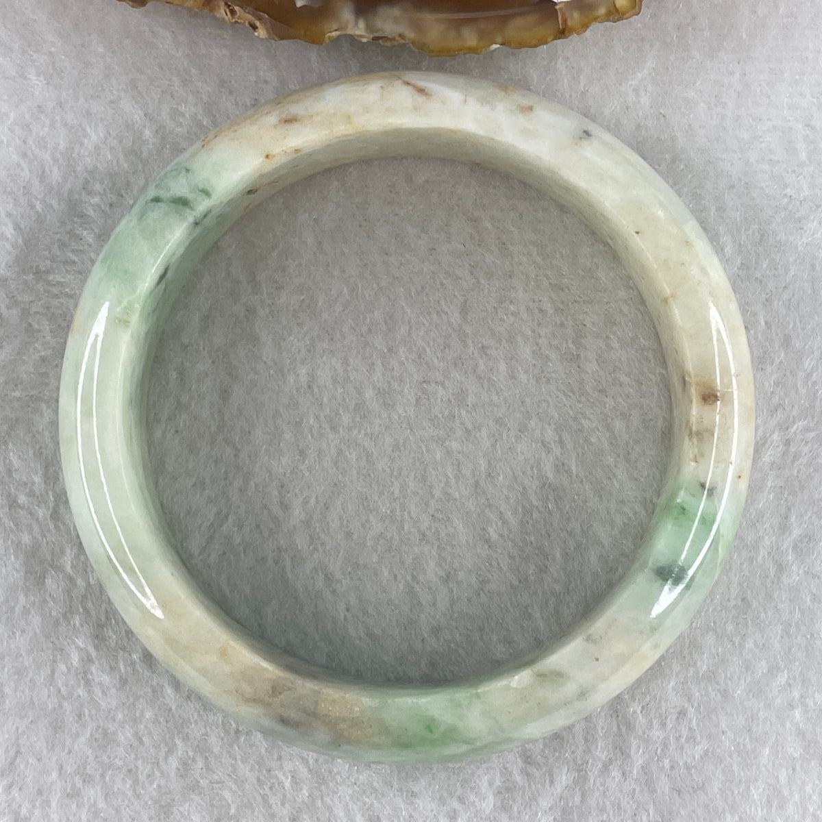Natural Type Green with Reddish Brown Piao Hua Jadeite Bangle 62.49g Inner Diameter 55.5mm 15.4 by 8.0mm (Slight Internal Line) - Huangs Jadeite and Jewelry Pte Ltd