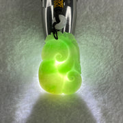 Natural Type A Green with Apple Green Piao Hua Jadeite Ruyi Pendant 20.67g 43.4 by 29.7 by 7.0mm - Huangs Jadeite and Jewelry Pte Ltd