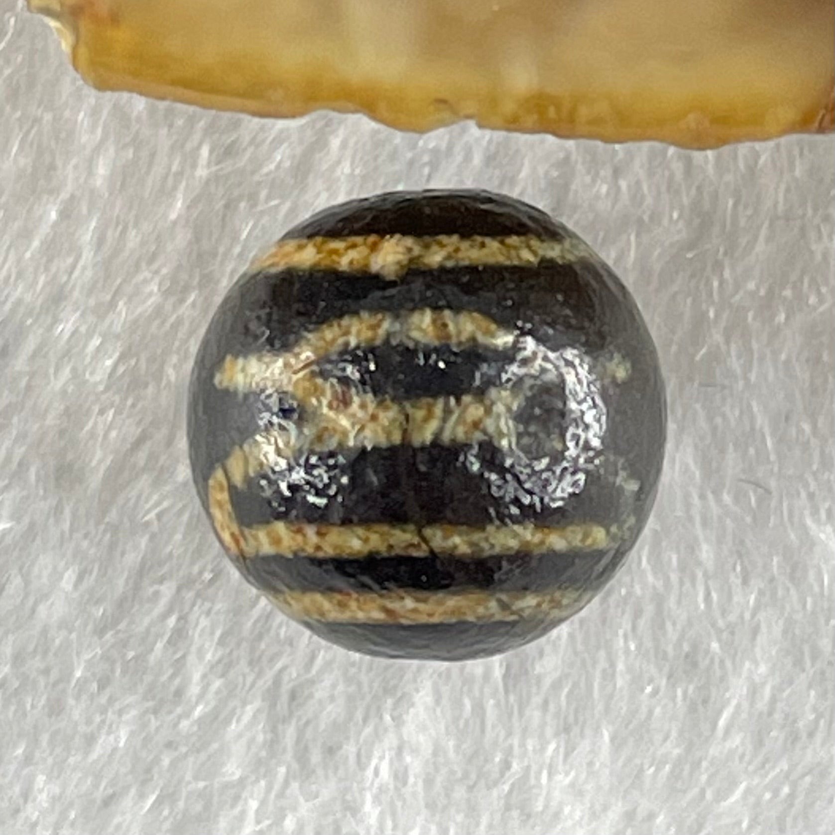 Natural Powerful Tibetan Old Oily Agate 2 Cai Shen Dzi Bead Heavenly Master (Tian Zhu) 1.34g 9.9 by 10.1mm - Huangs Jadeite and Jewelry Pte Ltd
