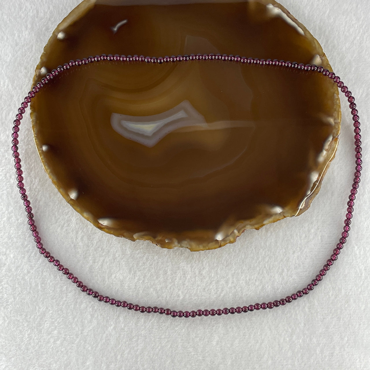 Natural Red Garnet Beads Necklace 14.62g 50cm 3.6mm 158 Beads