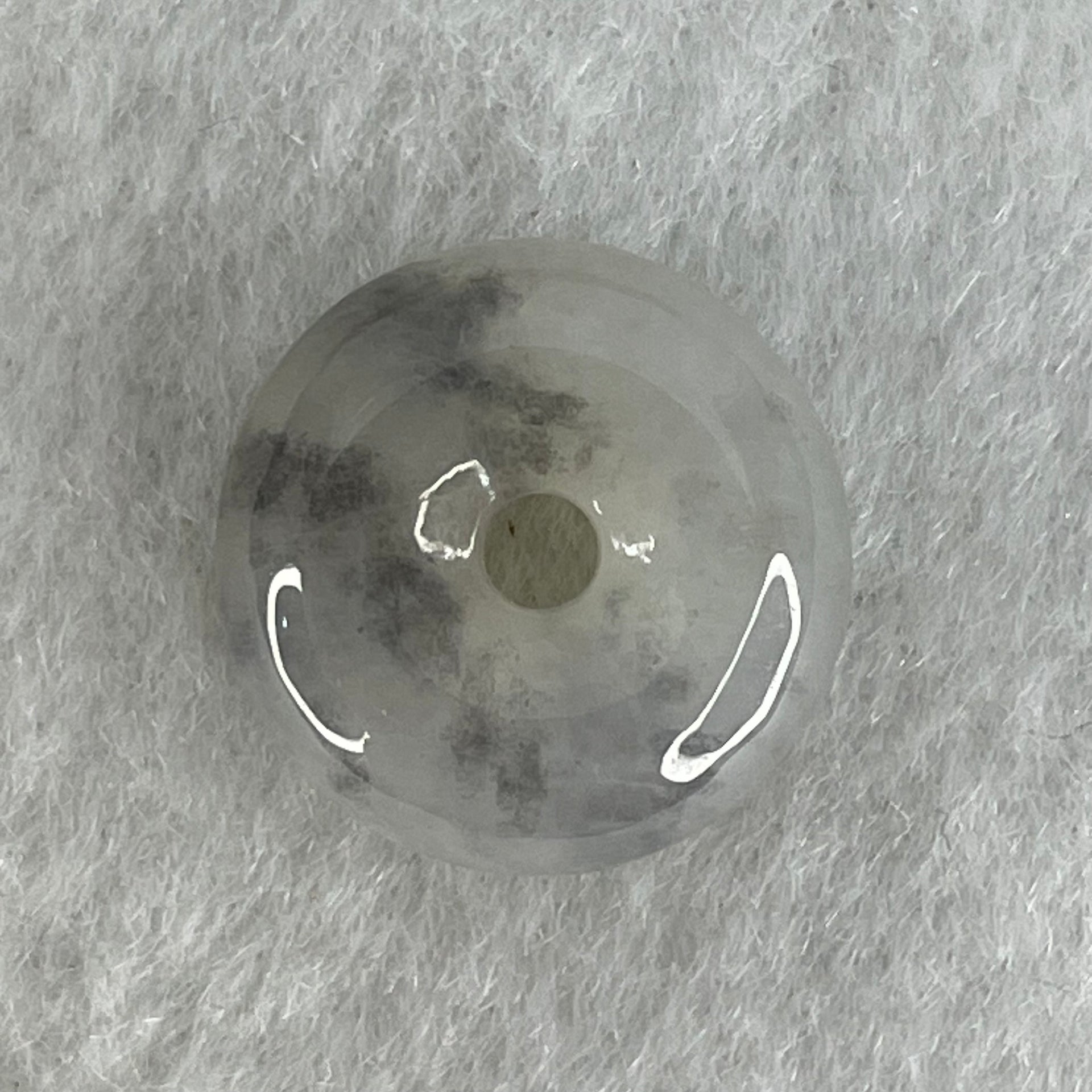 Type A Semi Icy Light Lavender With Wuji Grey Jadeite Ping An Kou Charm/Pendant 2.65g 14.6 by 6.0mm - Huangs Jadeite and Jewelry Pte Ltd