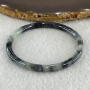 Type A Natural Wuji Grey with Green Piao Hua Jadeite Bangle 15.55g Internal Diameter 56.9mm 5.5 by 5.4mm (Very Slight Internal Lines) - Huangs Jadeite and Jewelry Pte Ltd