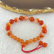 Natural Carnelian Agate Beads Bracelet 13.00g 13.5cm 8.1mm 24 Beads - Huangs Jadeite and Jewelry Pte Ltd