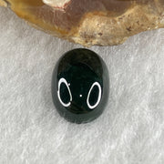 Type A Translucent Black Omphacite Jadeite Round Cabouchon Stone For Setting 0.93g 11.7 by 8.4 by 4.6mm - Huangs Jadeite and Jewelry Pte Ltd