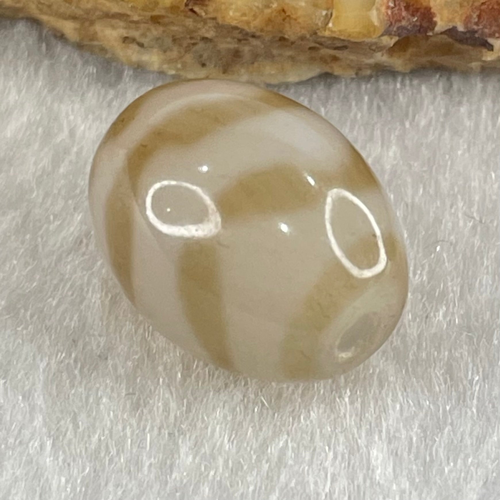 Natural Powerful Tibetan Old Oily Agate Double Tiger Tooth Daluo Dzi Bead Heavenly Master (Tian Zhu) 虎呀天诛 3.27g 15.9 by 12.2mm - Huangs Jadeite and Jewelry Pte Ltd
