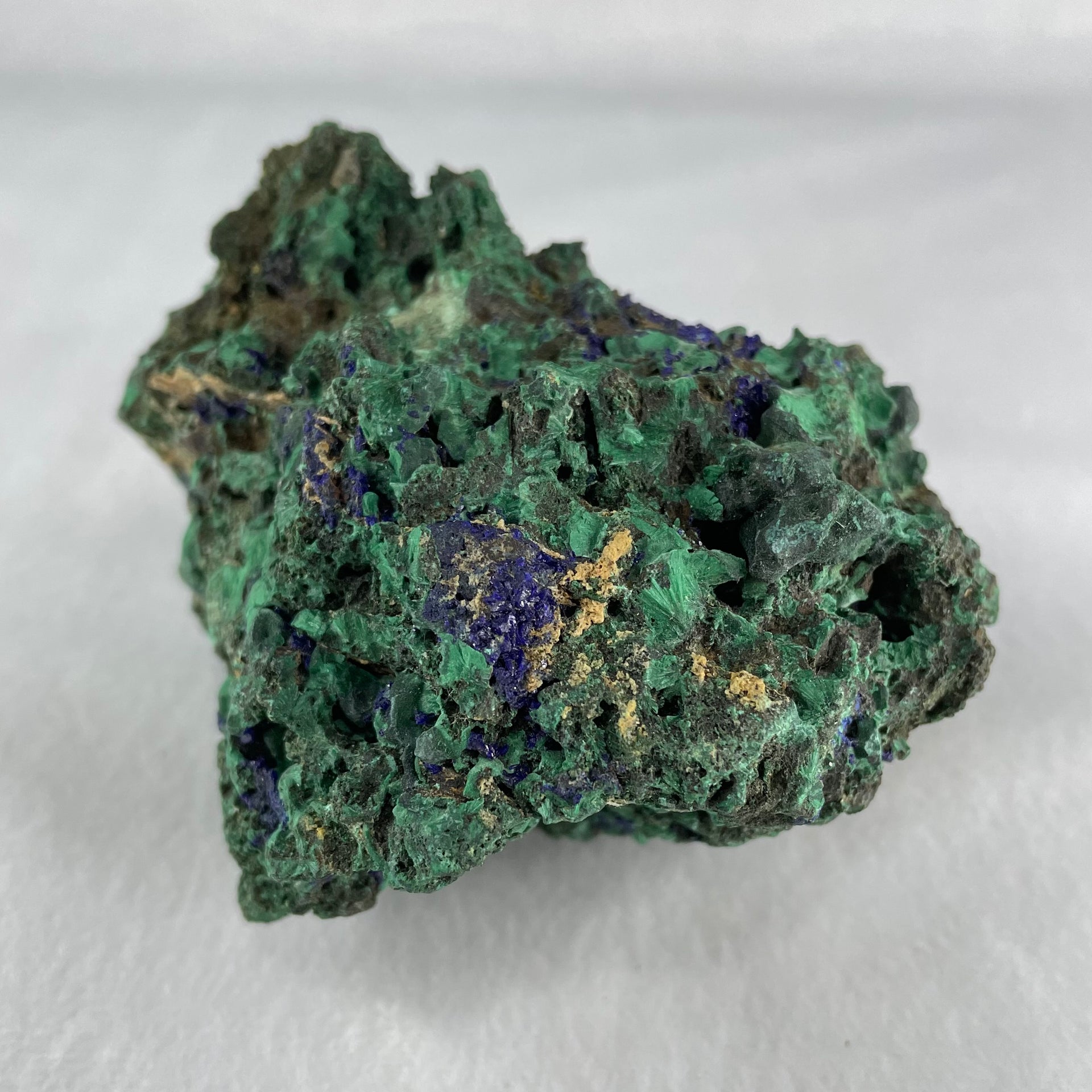 Natural Azurite with Wooden Stand Display 688.5g 180.0 by 99.6 by 120.0mm - Huangs Jadeite and Jewelry Pte Ltd