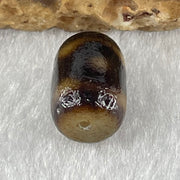 Natural Powerful Tibetan Old Oily Agate 3 Eyes Dzi Bead Heavenly Master (Tian Zhu) 三眼天诛 1.66g 12.9 by 8.8mm - Huangs Jadeite and Jewelry Pte Ltd