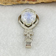 Good Grade Rare Natural Blue Dumortierite Rutilated Quartz in S925 Pendant 2.65g 10.9 by 8.8 by 6.5mm - Huangs Jadeite and Jewelry Pte Ltd