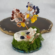 Muti Treasures (Clear Quartz, Amethyst, Red Jasper, Citrine, Rose Quartz,  Aventurine) with Clear Quartz Wealth Pot 122.71g 112.5 by 64.5 by 89.2mm - Huangs Jadeite and Jewelry Pte Ltd