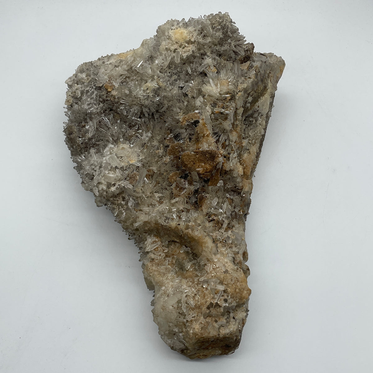 Natural Clear Quartz with Greyish and Yellow Rough Mountain Shaped with Wooden Stand Display 7,790.6g 250.0 by 130.0 by 365.0mm - Huangs Jadeite and Jewelry Pte Ltd