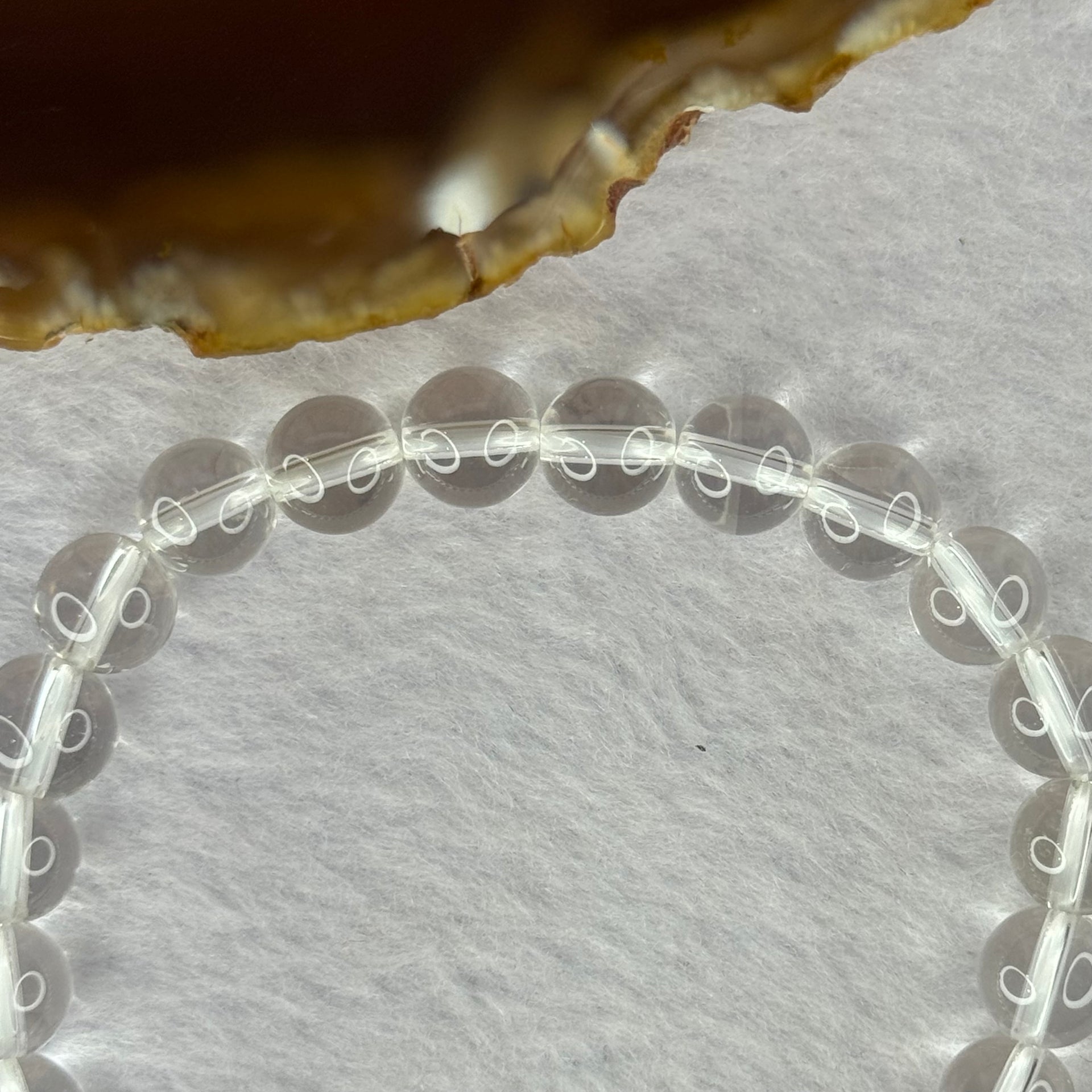 Natural Clear Quartz Bracelet 天然白水晶手链 18.78g 16.5cm 8.4mm 24 Beads - Huangs Jadeite and Jewelry Pte Ltd