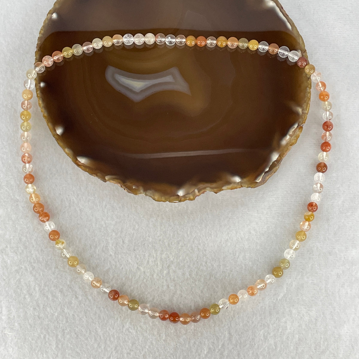 Above Average Grade Natural Rabbit Hair Quartz Beads Necklace | 6.3mm Silky Rutile Vitality (28.98g | 52cm Length | 90 Beads)