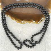 Natural Dark Matt Black Amber Beads Necklace 天然大黑天翁琥珀项链 20.59g 70cm 8.1mm 1 Bead 6.4mm 104 Beads - Huangs Jadeite and Jewelry Pte Ltd