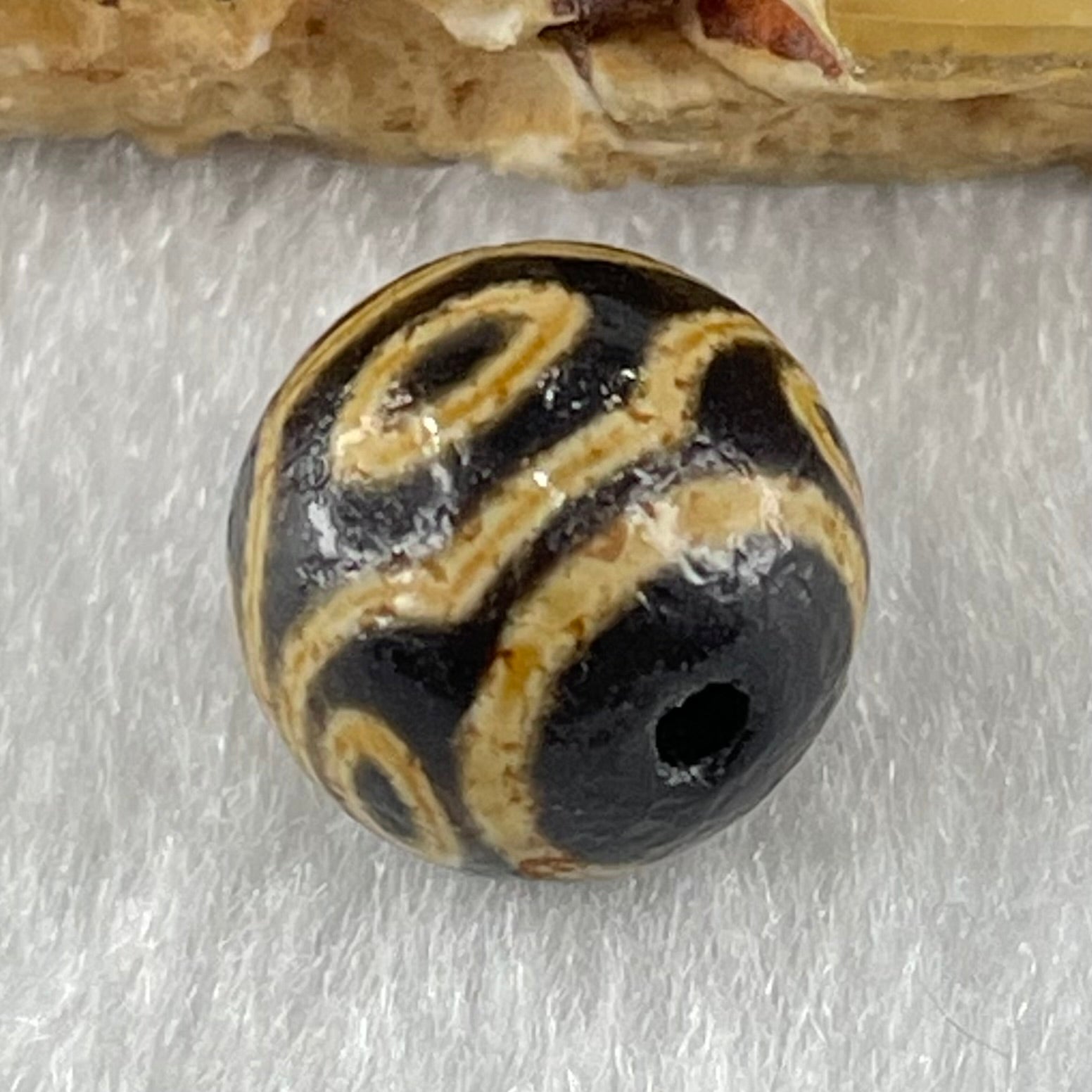 Natural Powerful Tibetan Old Oily Agate 6 Eyes Dzi Bead Heavenly Master (Tian Zhu) 六眼天诛 1.46g 10.3 by 10.4mm - Huangs Jadeite and Jewelry Pte Ltd
