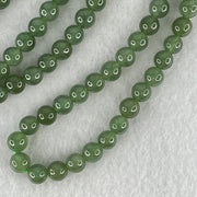 Type A Full Green Jadeite Beads Necklace 52.96g 68cm 6.7mm 108 Beads - Huangs Jadeite and Jewelry Pte Ltd