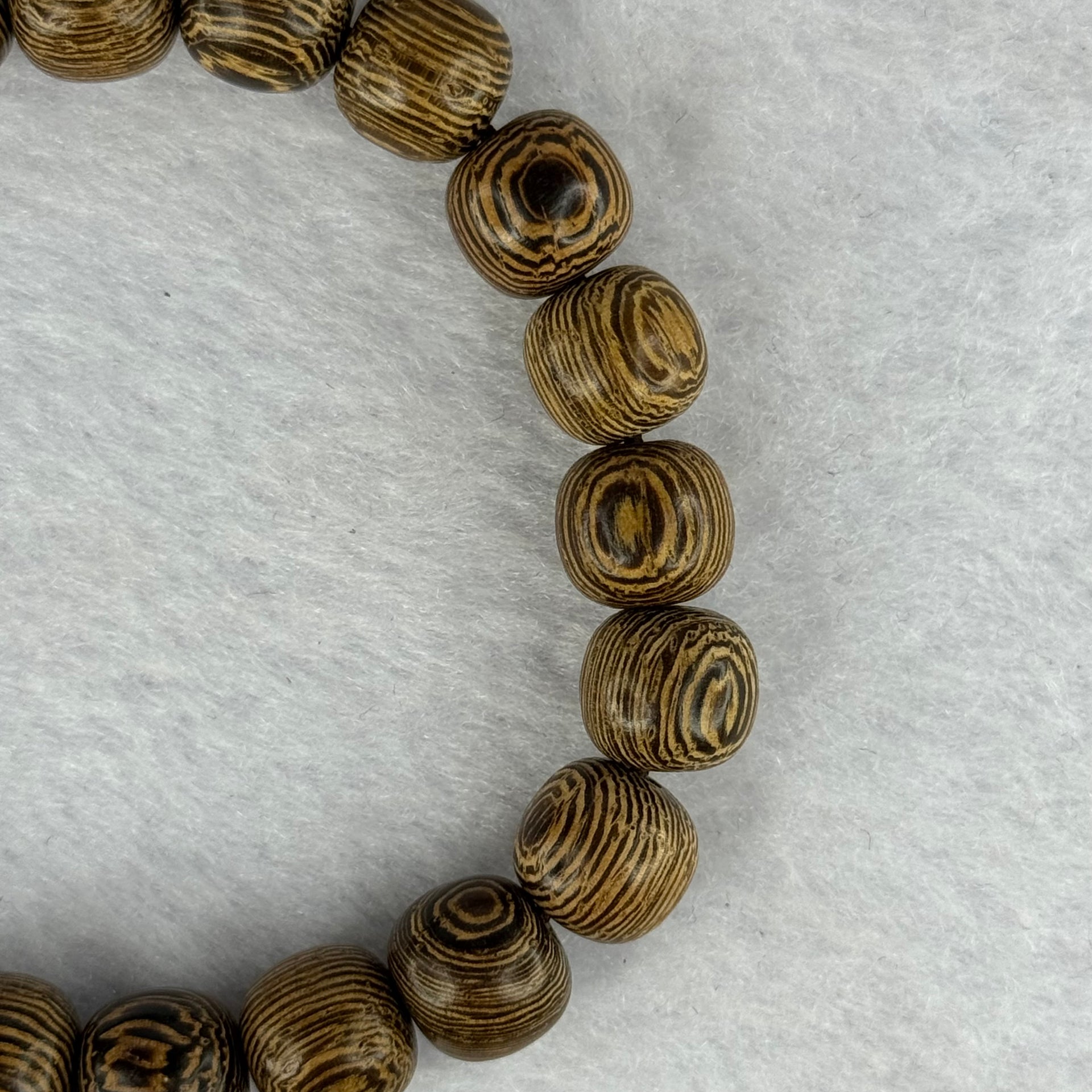 Natural Wenge Wooden Beads Bracelets 天然鸡翅木手链 9.34g 16.5cm 9.8mm 21 Beads - Huangs Jadeite and Jewelry Pte Ltd