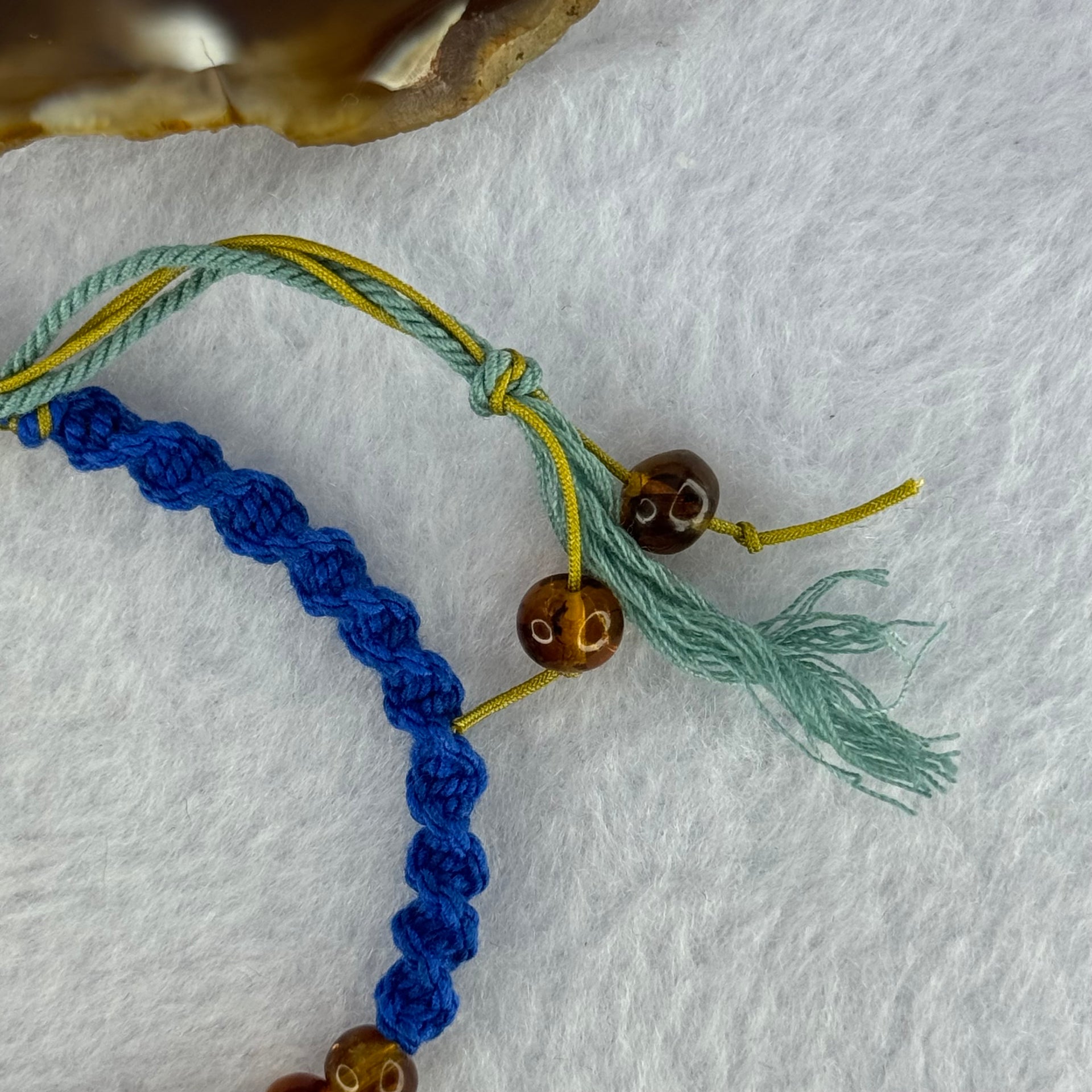 Natural Golden Medicine 6.1mm 10 Beads and Blood Red 9.3mm 1 Bead Amber String Bracelet 天然抚顺琥珀加黄金药琥珀手链 3.78g 15cm - Huangs Jadeite and Jewelry Pte Ltd