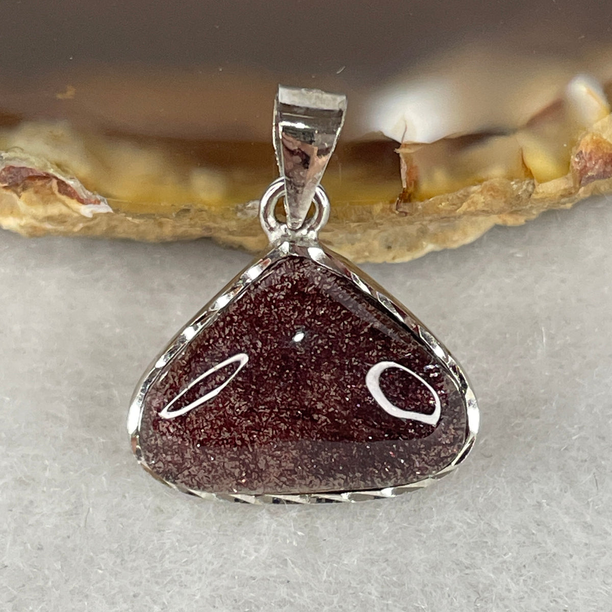 Collectors Grade Natural Firework Super 7 Crystal Pendant in S925 Silver Clasp | 15.8mm Firework (1.84g | 11.0 by 15.8 by 5.0mm)