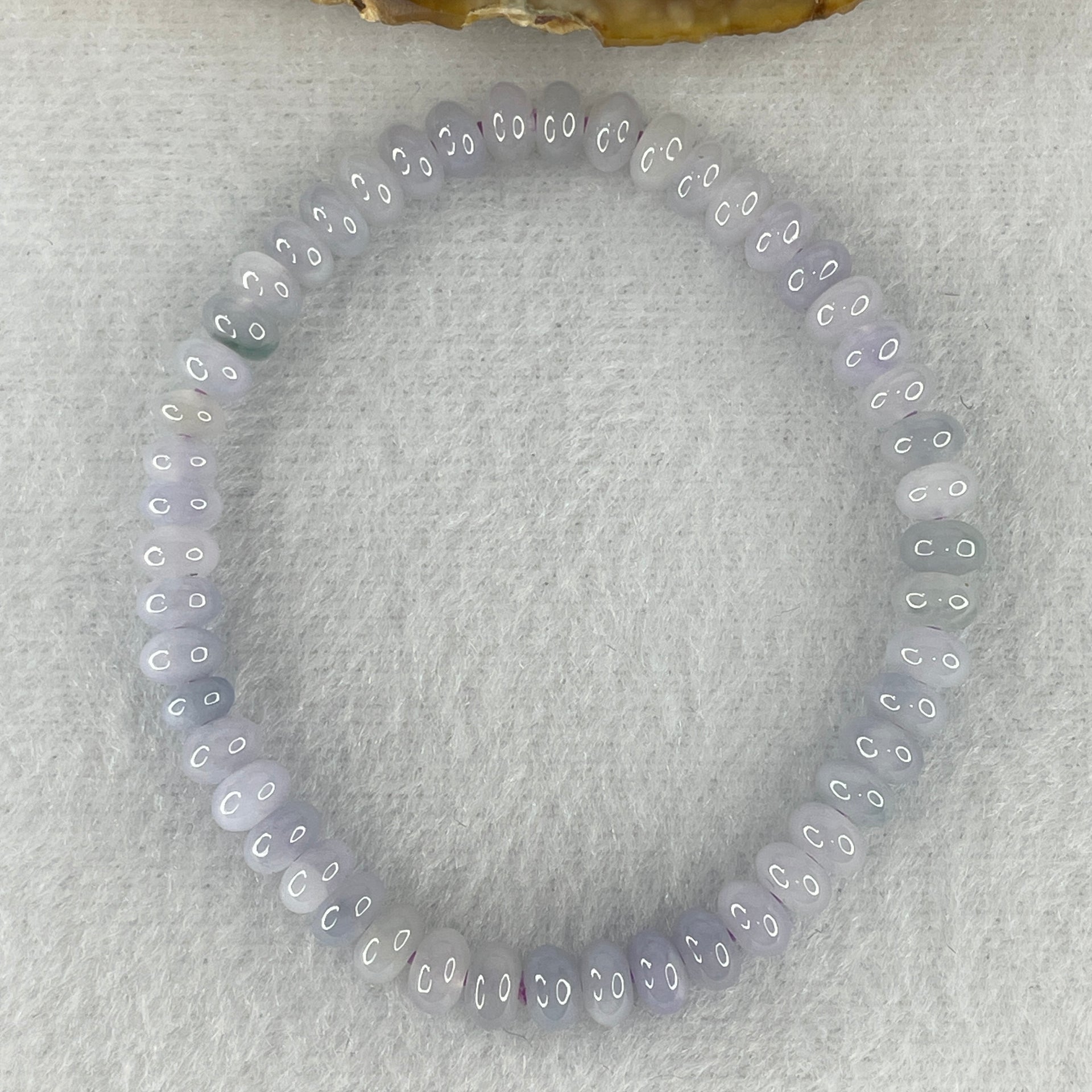 Natural Type A Lavender Jadeite Donut Beads Bracelet 11.49g 15.5cm 6.0mm 49 Pcs - Huangs Jadeite and Jewelry Pte Ltd