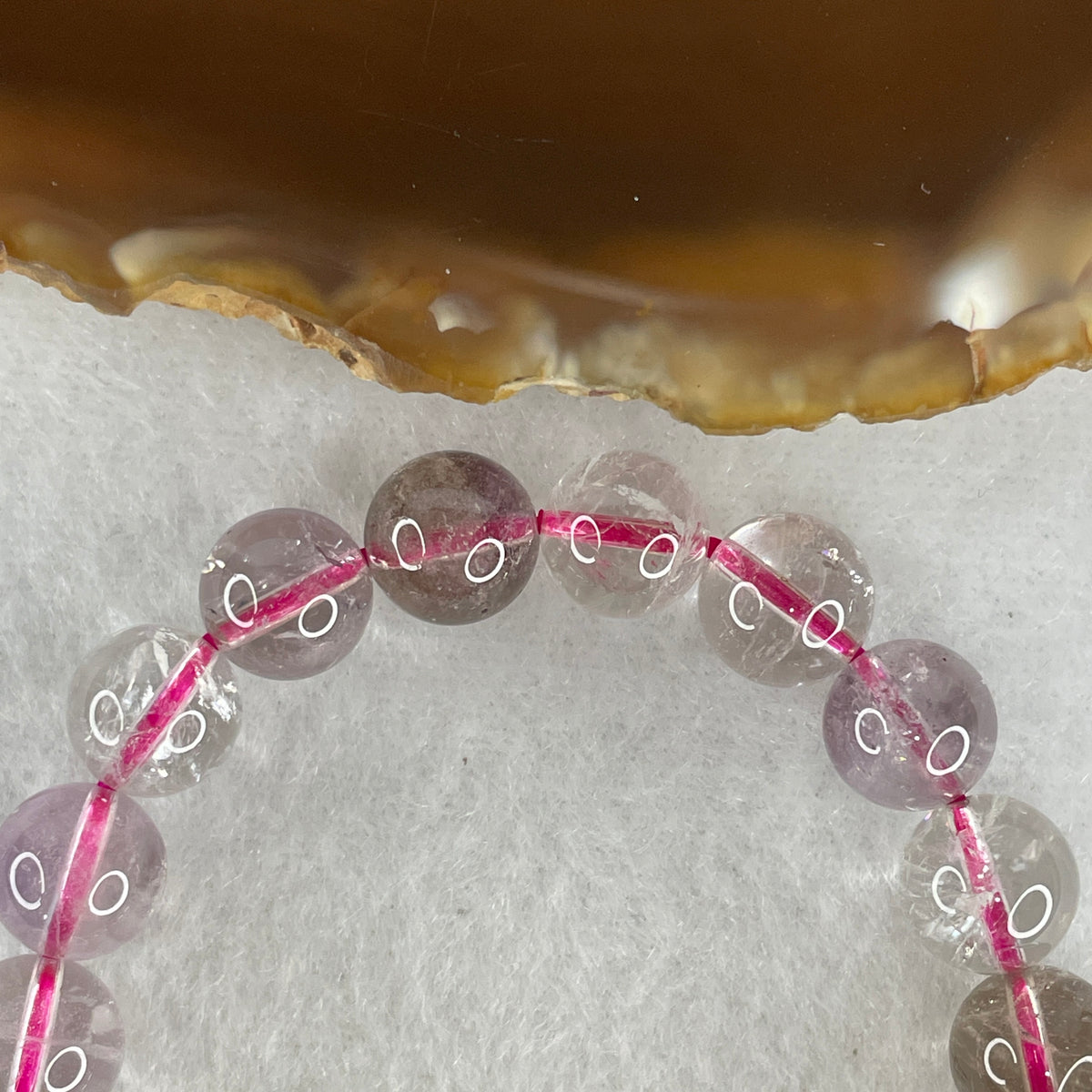 Certified Entry-Grade Natural Super 7 Crystal Beads Bracelet | Bold Mid-to-Large Showcase Strand | Authentic Sacred Seven Multi-Mineral Inclusions Quartz Spiritual Catalyst & Auric Shield Bracelet (23.26g | 17cm Length | 9.2mm | 22 Beads)