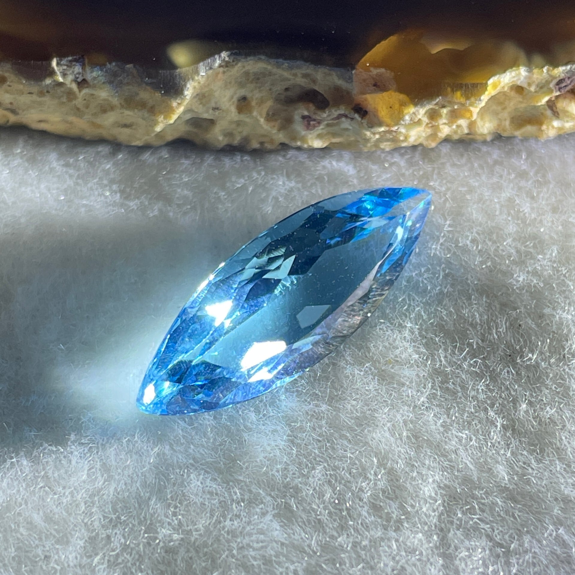 Natural Sky Blue Topaz Marquise Shape 8.95ct 24.4 by 8.8 by 5.7mm - Huangs Jadeite and Jewelry Pte Ltd