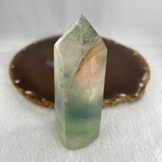 Natural Green and Orange Fluorite Quartz Tower Display 164.54g 96.5 by 35.9 by 30.5mm - Huangs Jadeite and Jewelry Pte Ltd