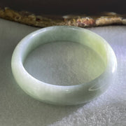 Type A Light Blueish Green Jadeite Oval Bangle 31.31g Internal Diameter 53.7mm 11.3 by 6.0mm (Internal Lines) - Huangs Jadeite and Jewelry Pte Ltd