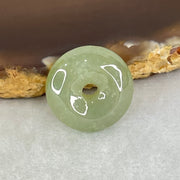 Type A Semi Icy Green Jadeite Ping An Kou Donut Charm Pendant 3.53g 16.8 by 6.4mm - Huangs Jadeite and Jewelry Pte Ltd