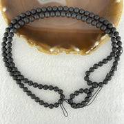 Natural Dark Matt Black Amber Beads Necklace 天然大黑天翁琥珀项链 14.88g 72.cm 6.9mm 108 Beads - Huangs Jadeite and Jewelry Pte Ltd