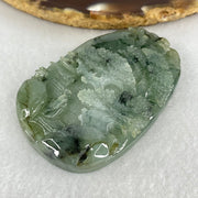 Type A Semi Icy Green with Dark Green Piao Hua Jadeite Shan Shui Gui Ren Benefactor Pendant 53.05g 59.6 by 40.3 by 10.7mm - Huangs Jadeite and Jewelry Pte Ltd