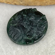 Rare Good Grade Type A Fully Translucent Black Jadeite Dragon Head Stone For Setting 3.65g 20.3 by 18.5 by 6.4mm - Huangs Jadeite and Jewelry Pte Ltd