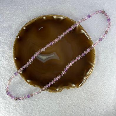 Average Grade Natural Super 7 Crystal Beads Necklace 天然超级七水晶珠项链 34.45g 54cm 6.9mm 85 Beads