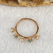 Cubic Zirconia In S925 Sliver Rose Gold Color Ring (Adjustable Size) 1.43g 2.6 by 2.0mm - Huangs Jadeite and Jewelry Pte Ltd