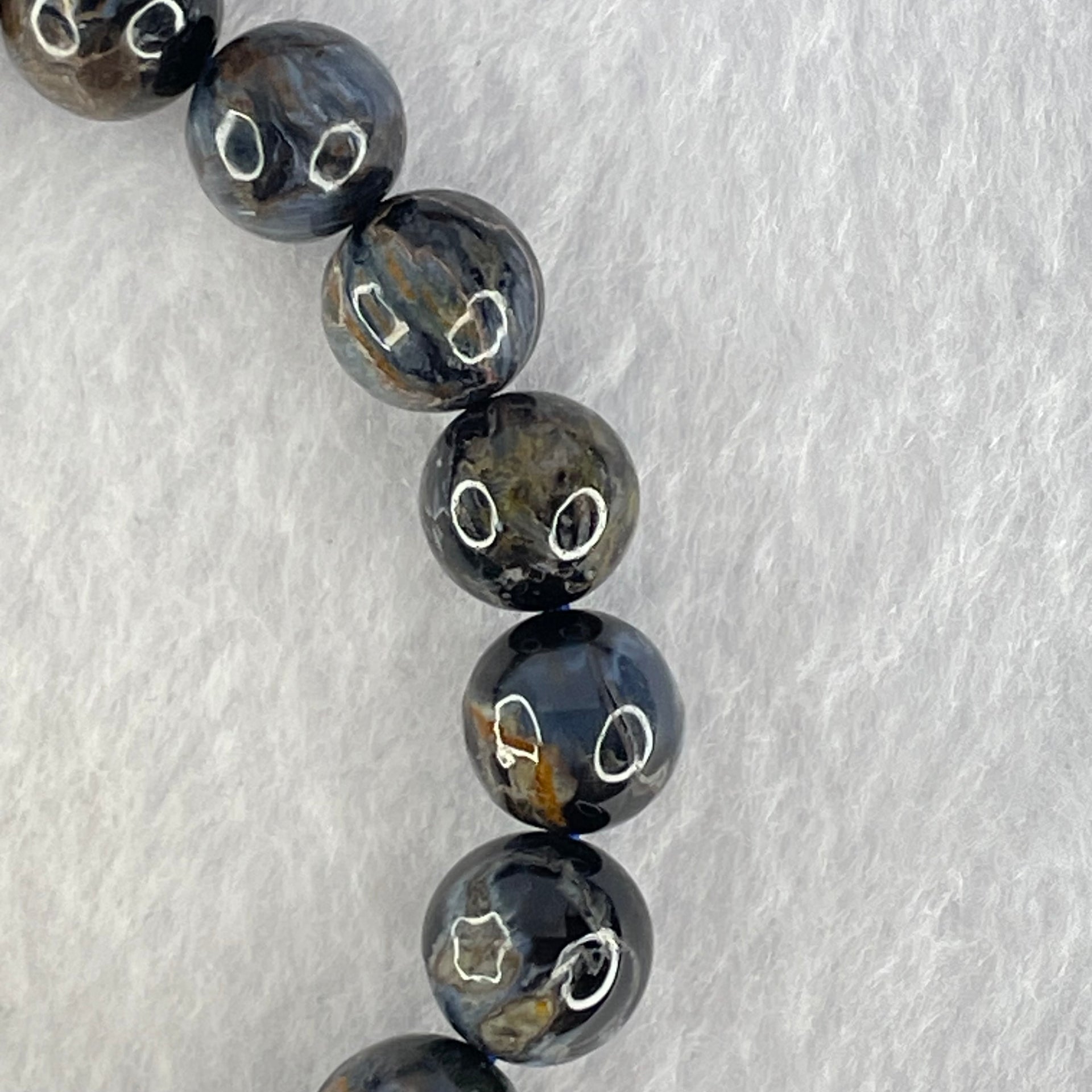 Good Grade Natural Petersite Beads Bracelet 30.14g 17cm 10.8mm 19 Beads - Huangs Jadeite and Jewelry Pte Ltd