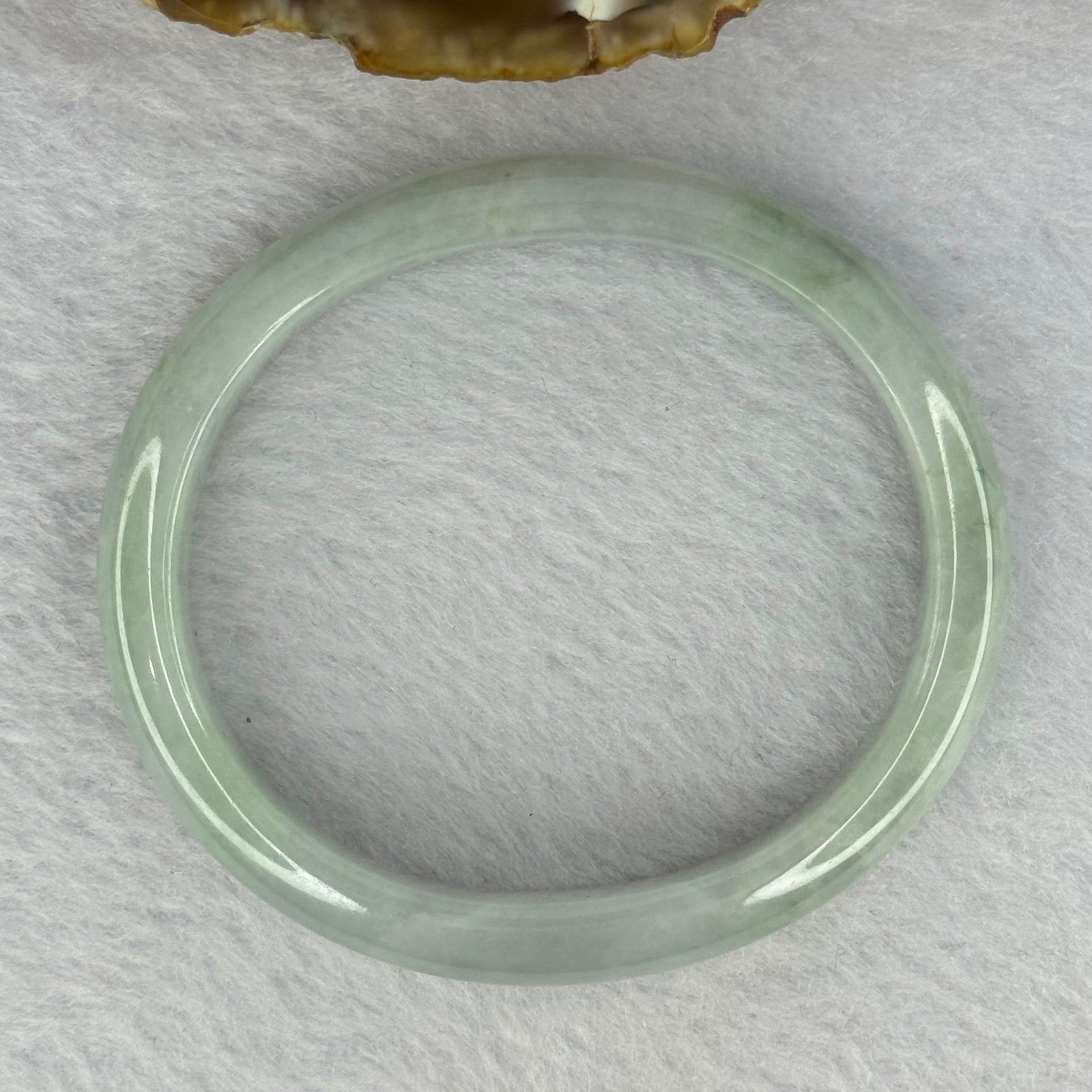 Type A Light Green Lavender Jadeite Oval Bangle 27.97g Internal Diameter 52.08mm 9.6 by 6.1mm (Very Slight External Rough) - Huangs Jadeite and Jewelry Pte Ltd