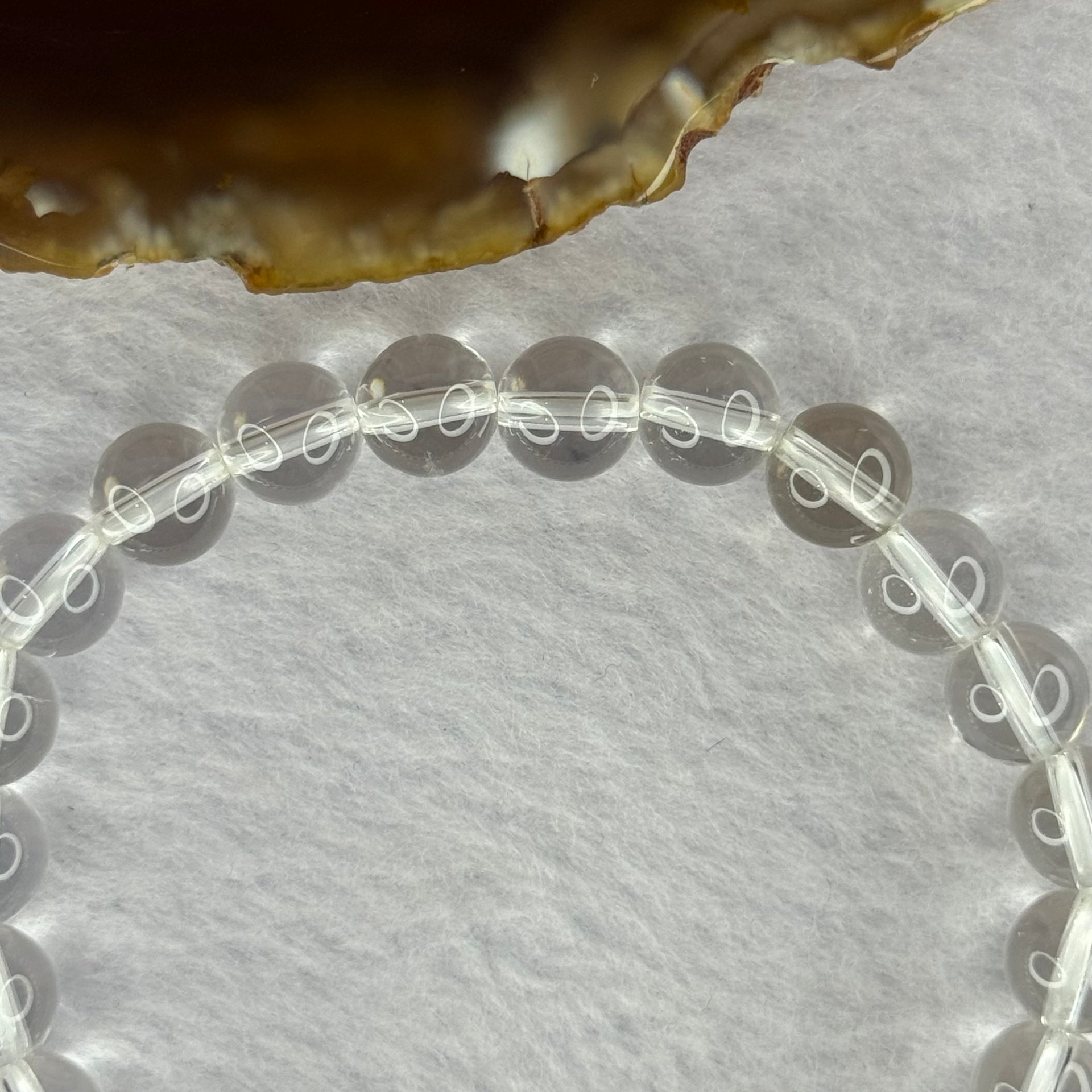 Natural Clear Quartz Bracelet 天然白水晶手链 18.71g 16.5cm 8.4mm 24 Beads - Huangs Jadeite and Jewelry Pte Ltd