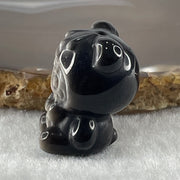 Black Obsidian Labubu Charm Display 16.03g 29.8 by 22.6 by 20.0mm - Huangs Jadeite and Jewelry Pte Ltd