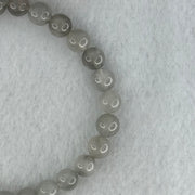 Natural Grey Rabbit Hair Beads Bracelet 9.59g 15.5cm 6.3mm 30 Beads - Huangs Jadeite and Jewelry Pte Ltd